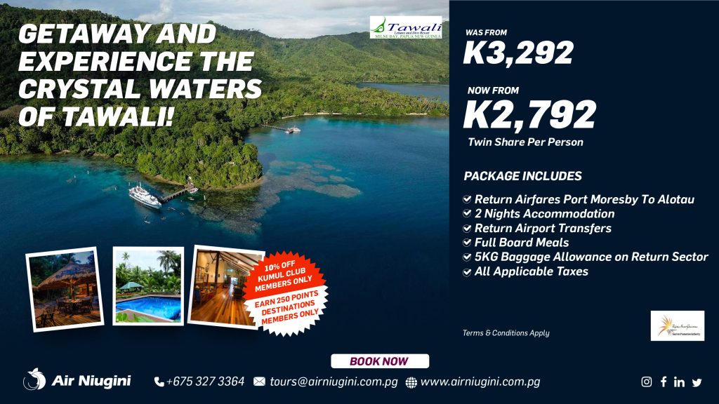 PX7681 HOTEL FEATURE TAWALI RESORT TV SCREEN - Air Niugini